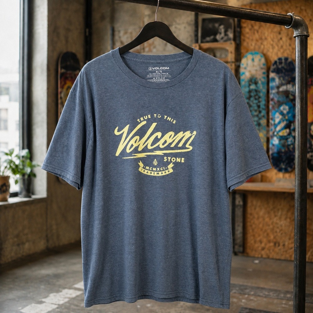 Volcom Stone Graphic Tee Heather Navy XL Skate Streetwear Shirt